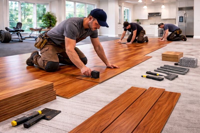 Cherry Floor Installation in Dupage County, IL