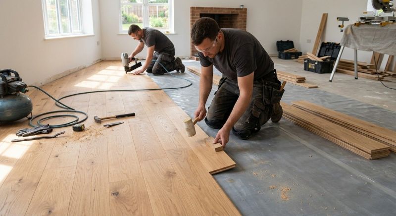 Oak Floor Installation in Elburn, IL