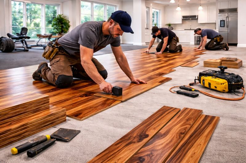Teak Flooring Installation in Plainfield, IL